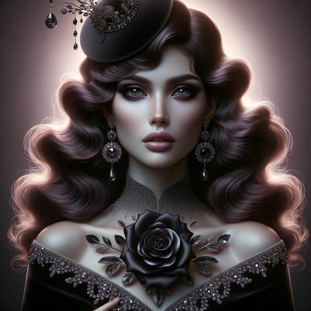 Enchanting Fantasy Portrait in Elegant Minimalist Style