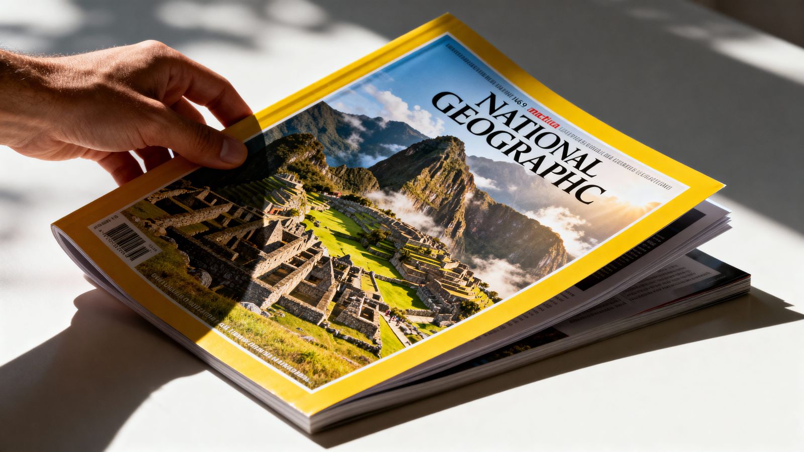 Ultra-Realistic Hand Picks Up National Geographic Magazine