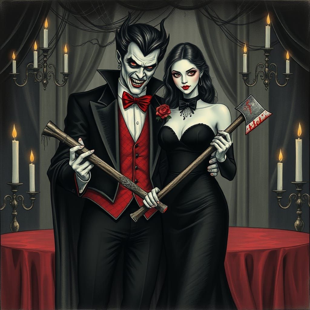 Dracula and Lizzie Borden at Eerie Prom