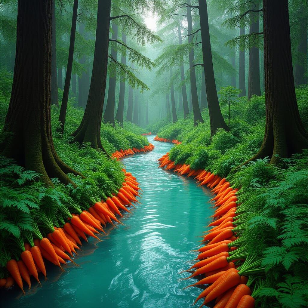 Carrot Juice River Flows Through Enchanted Forest