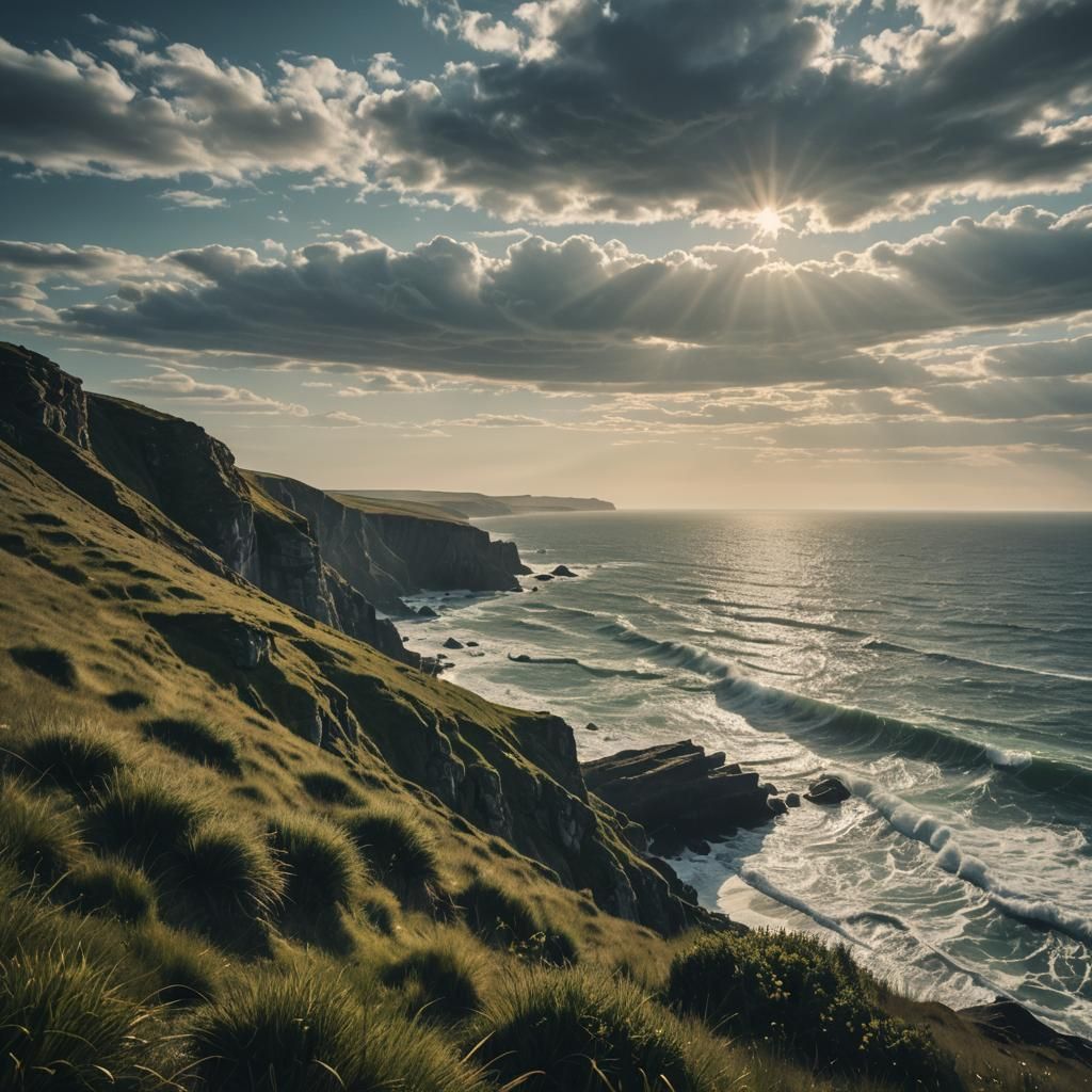 Dramatic Cliffs Overlooking a Turbulent Sea
