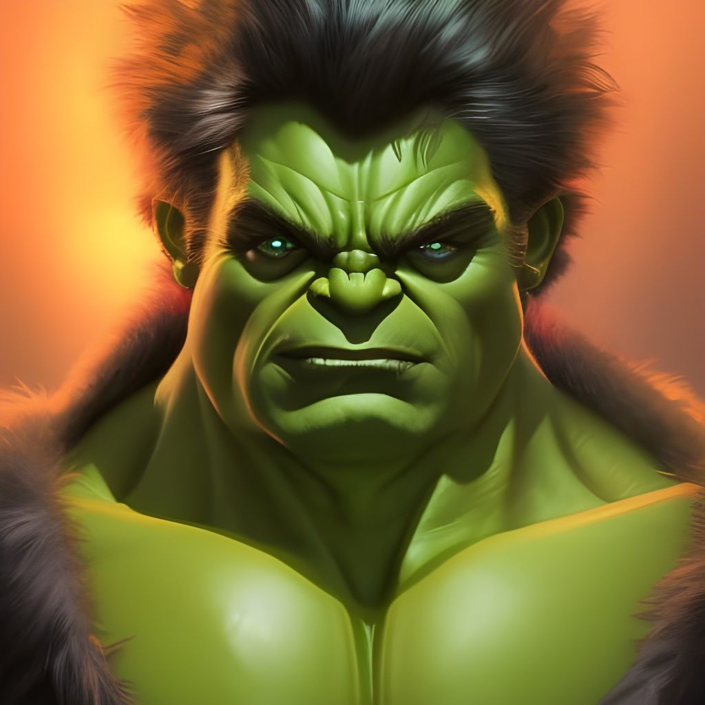 Hulk Grinch Portrait in Artgerm Style