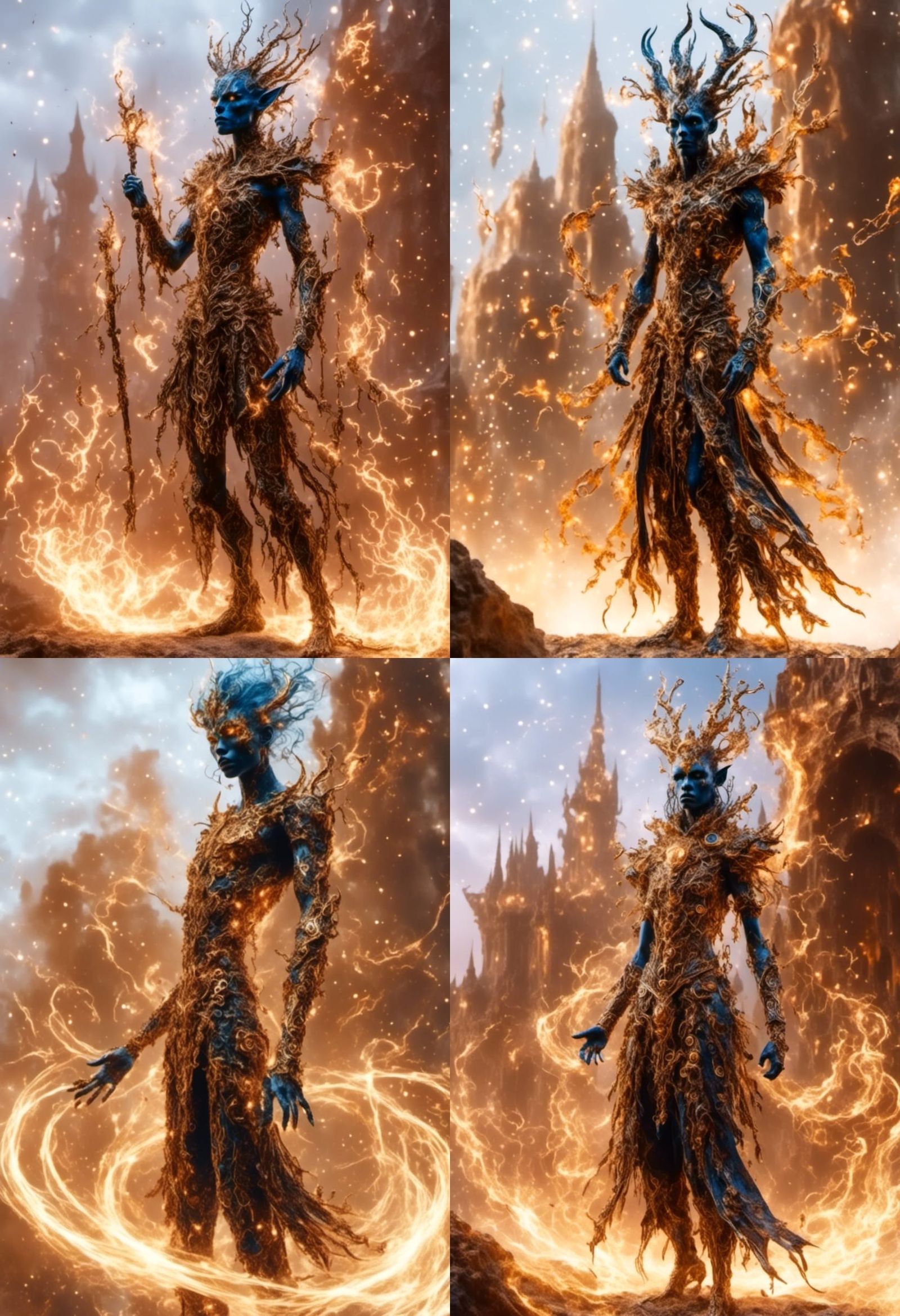 Elf-Like Male Elemental with Starry Skin