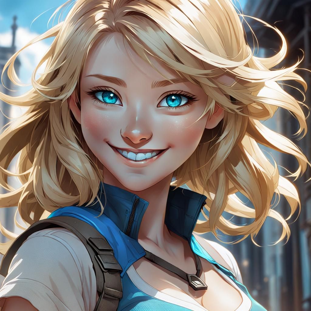 Cute Girl Portrait with Knowing Smile