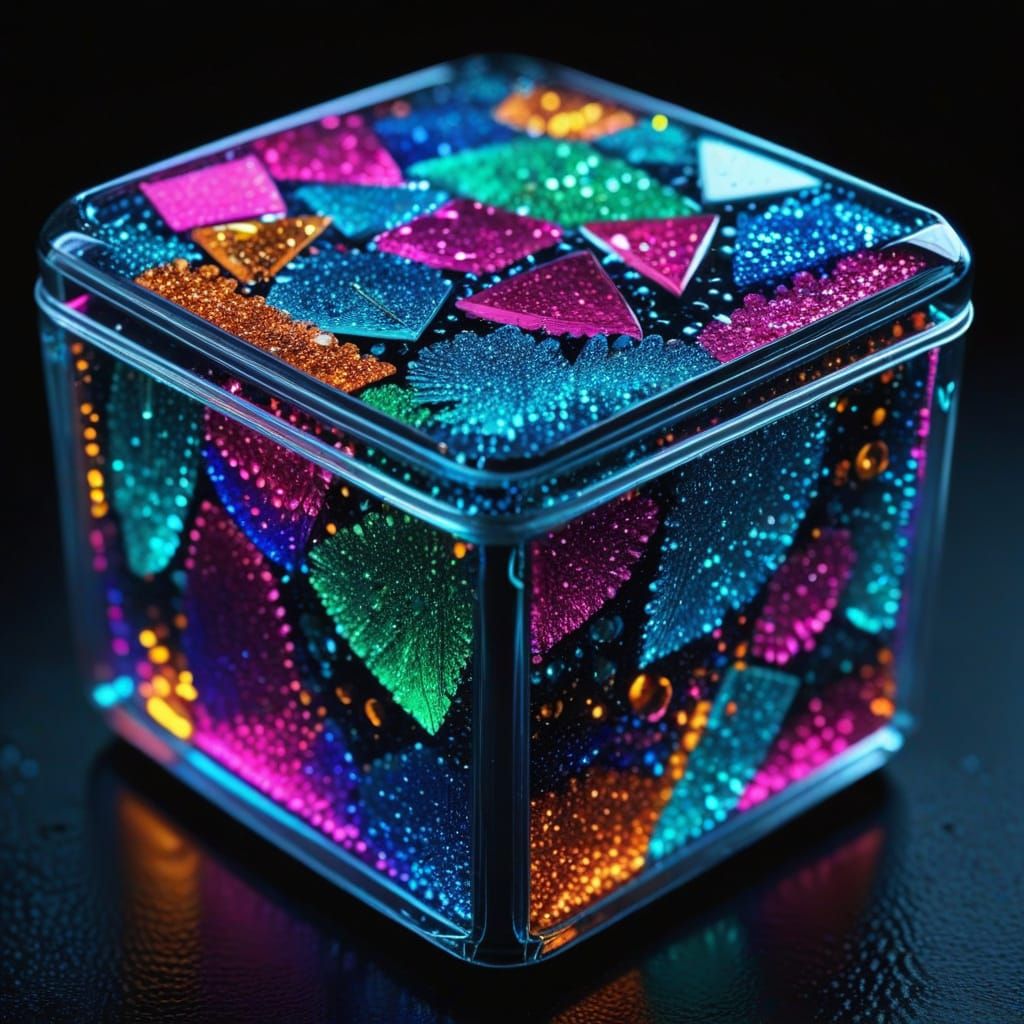Neon Glitter Jewellery: Vibrant Digital Art in 4K