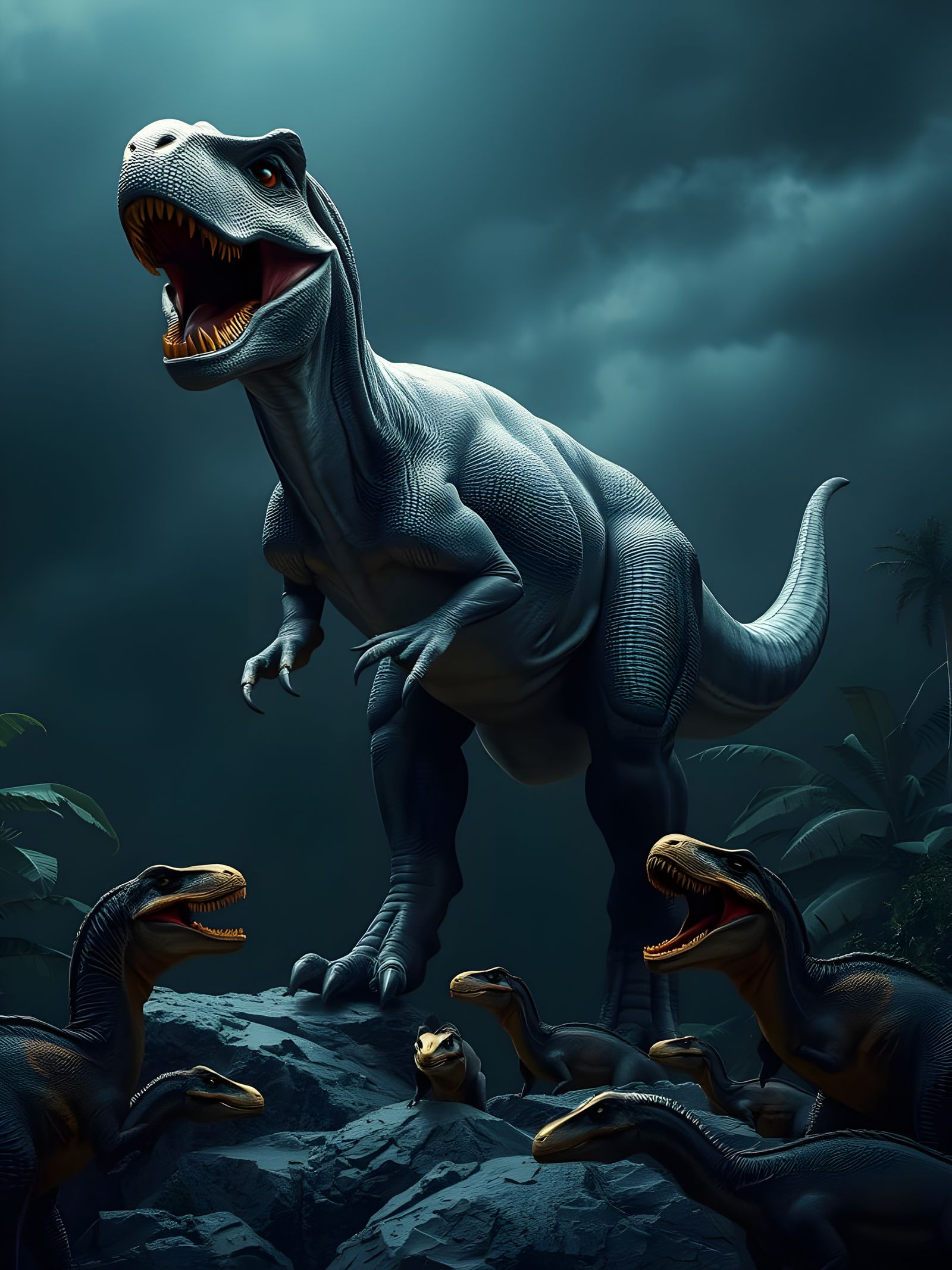 Dinosaur King Flexing in a Prehistoric Landscape