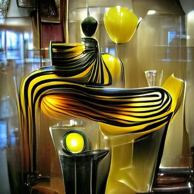 Yellow black art deco