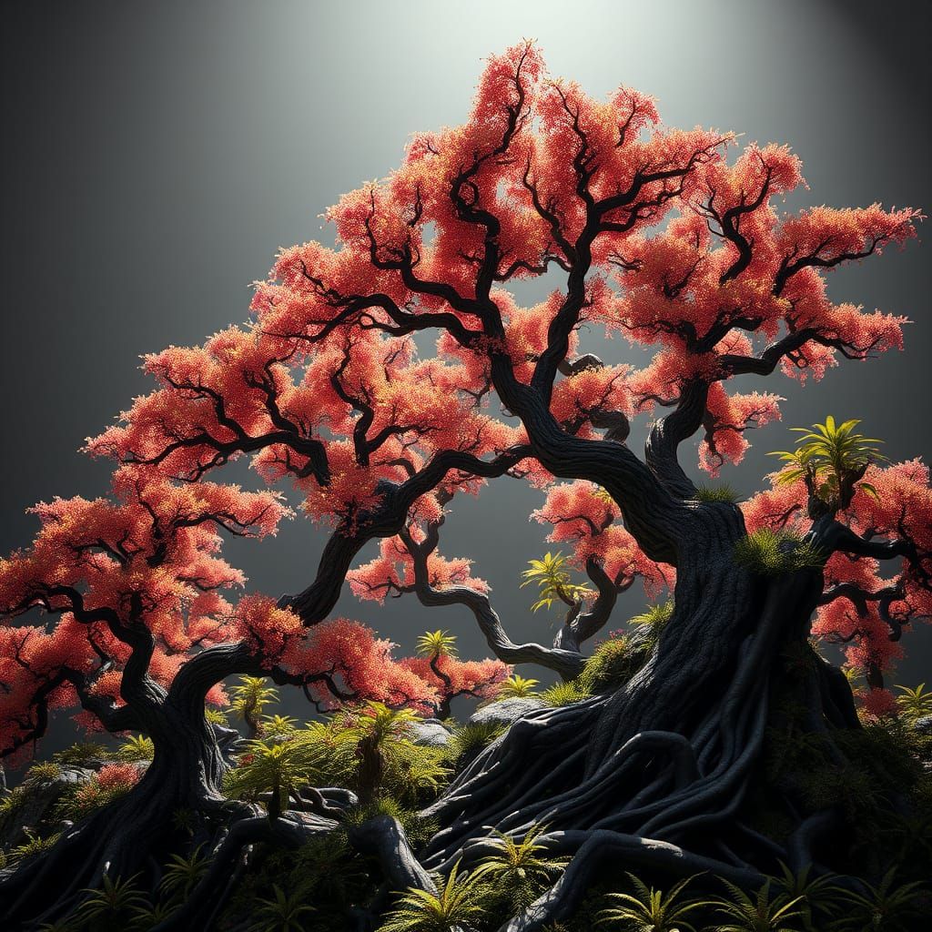 Surreal Banzai Plants in AAA Game Cinematic Style