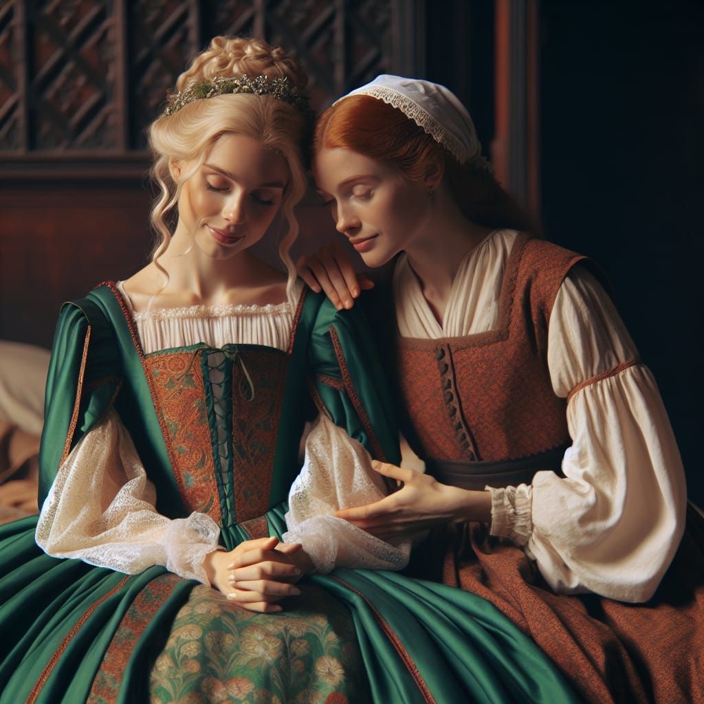 Renaissance Princess and Her Humble Maid Share a Heartfelt M...