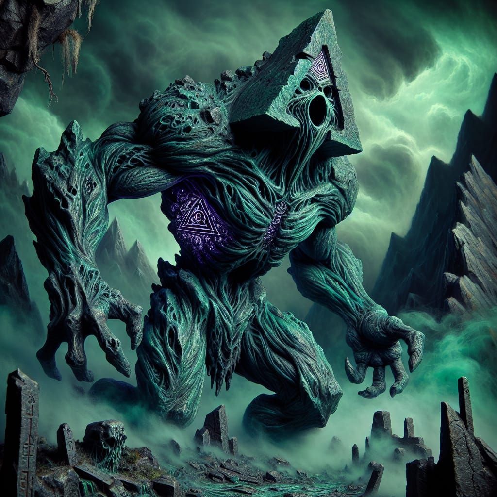 Spectral Beast of Dark Fantasy Roams Malachite Ruins