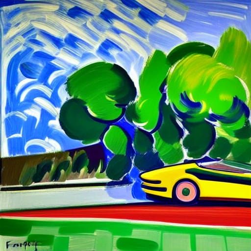 Henri Matisse style, Sports Car