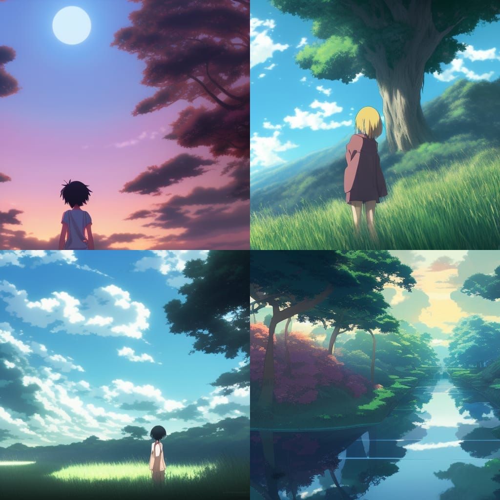 Ghibli Anime Key Visual in Makoto Shinkai Style