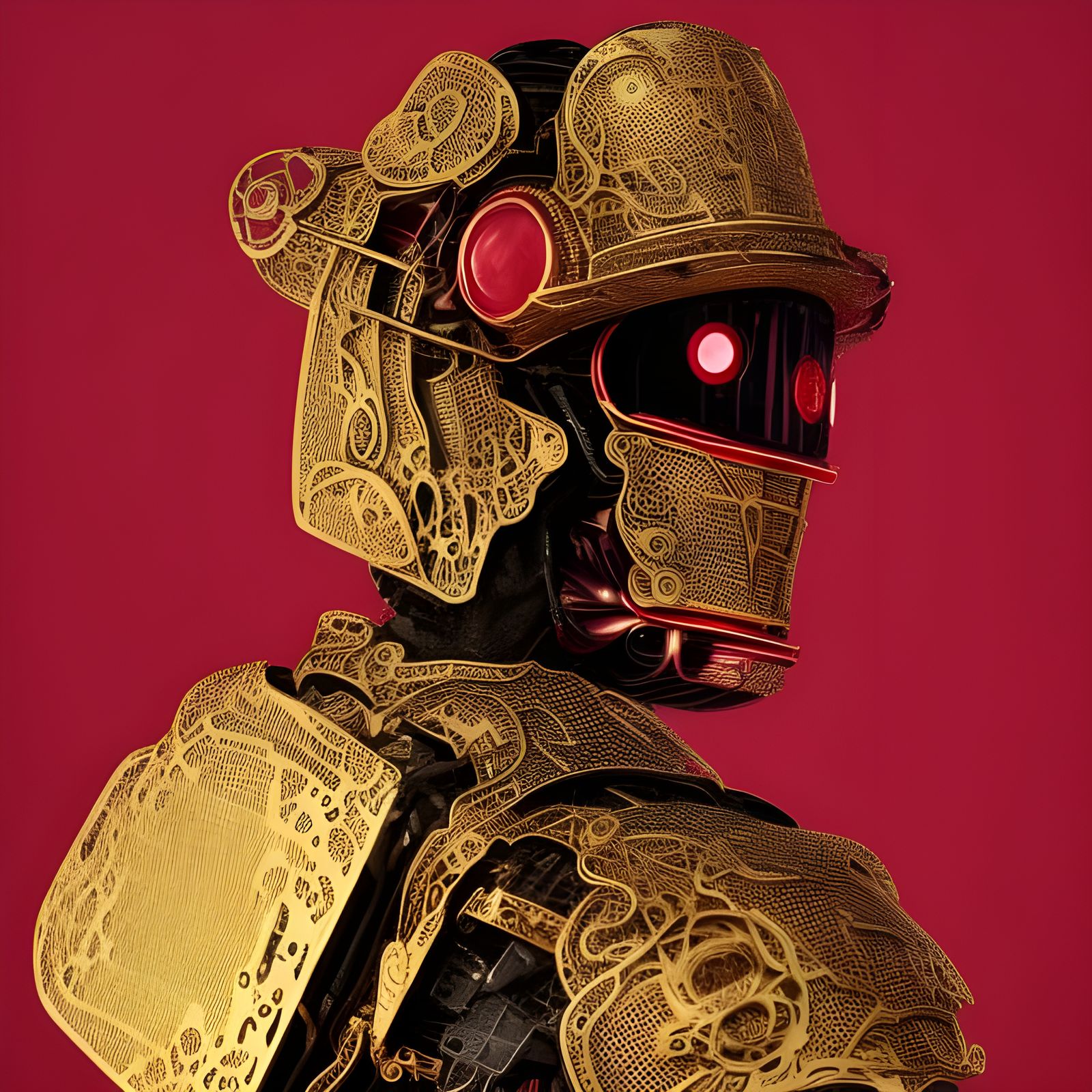 Cyberpunk Cowboy Portrait in Destroyed Western Town