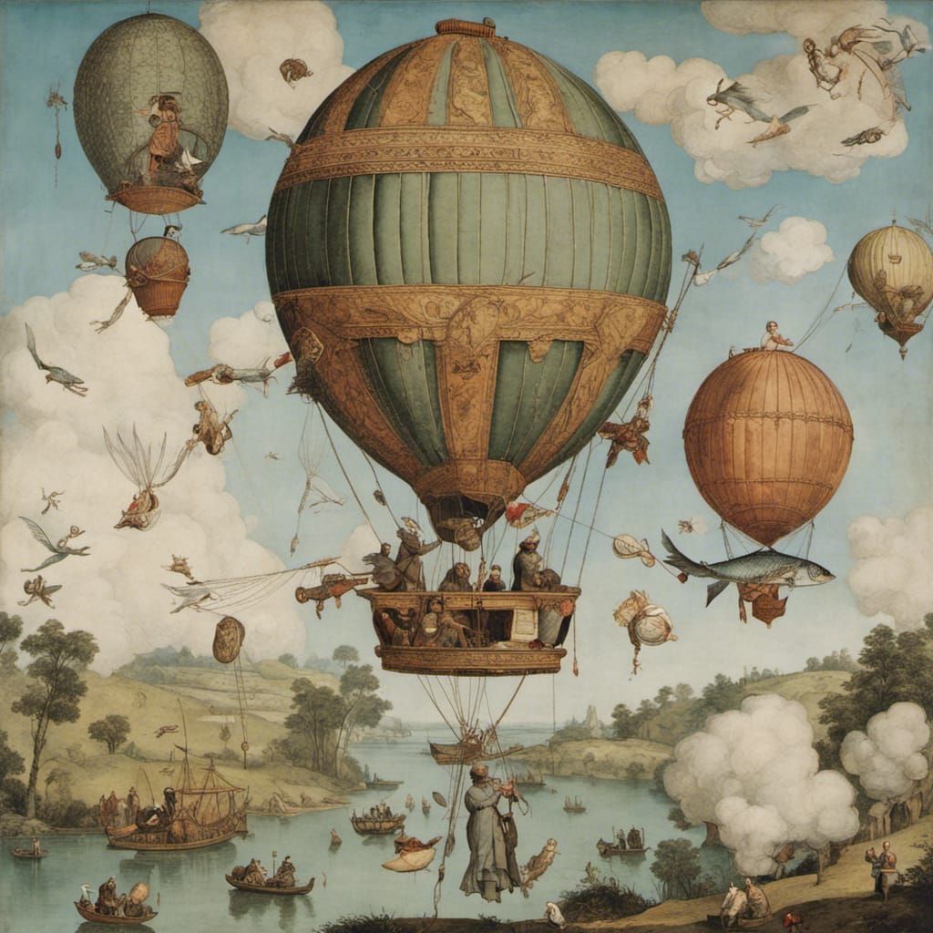 Fantastic Hot Air Balloon in Bosch and Crane Style