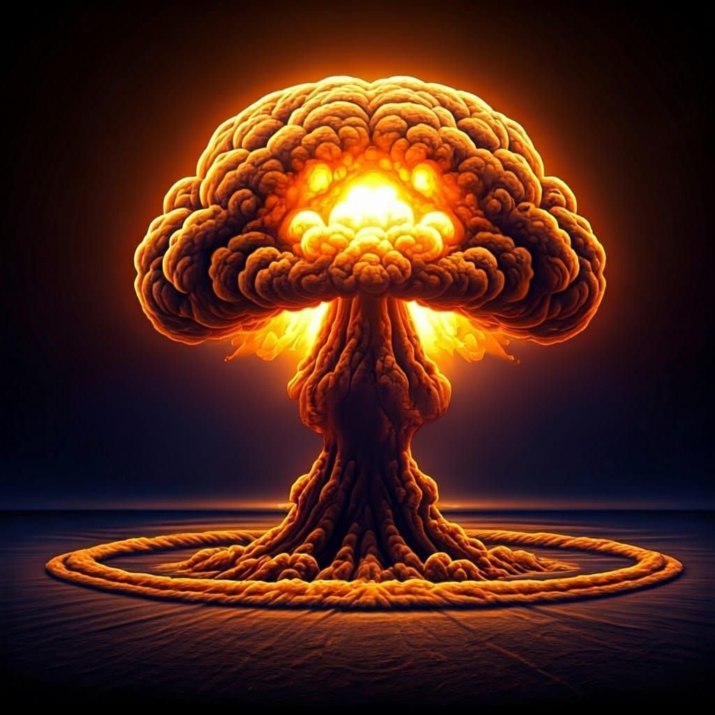 Explosive Power in Swirling Mushroom Cloud