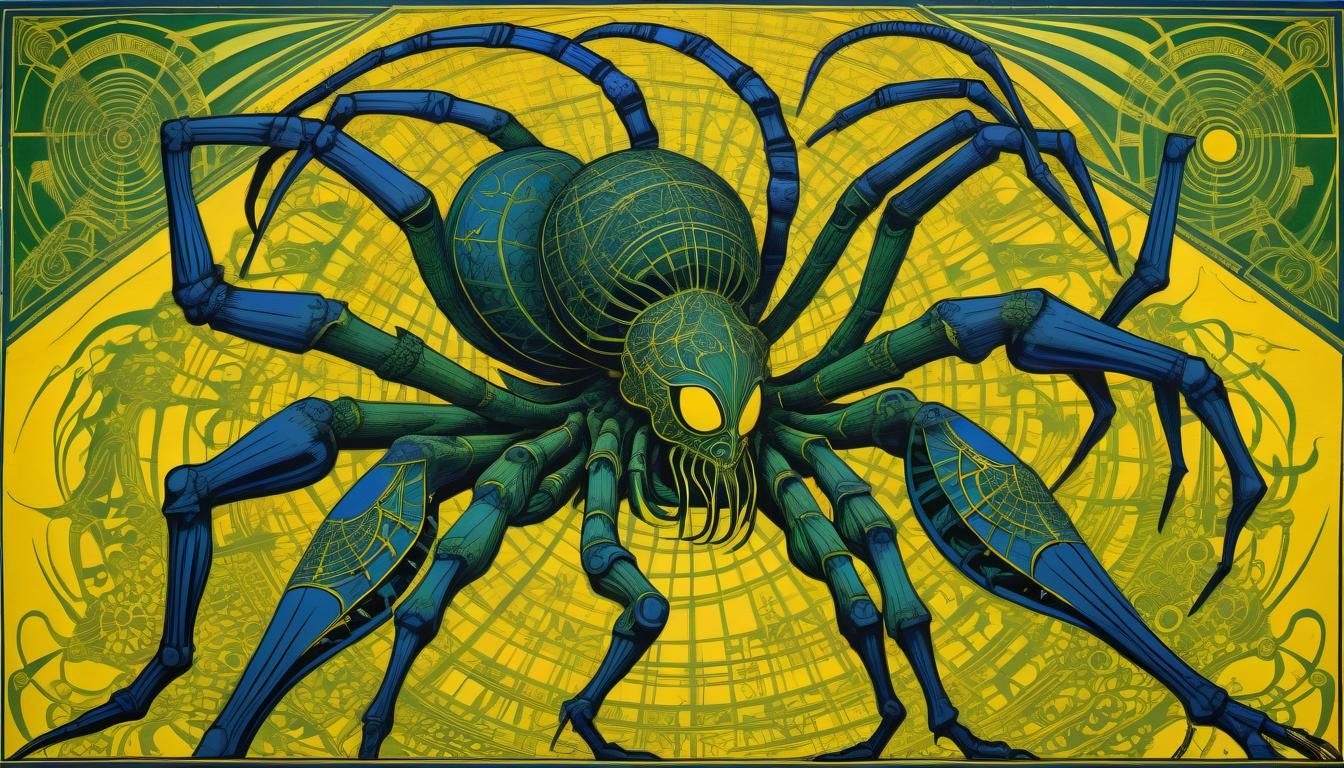 Athena Transforms Arachne: Golden Ratio Art Nouveau