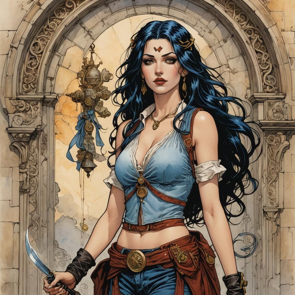 Jinx in Sensual Comic Art Style