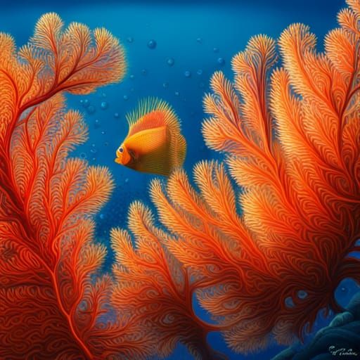 Vibrant Underwater Seascape with Coral and Fish