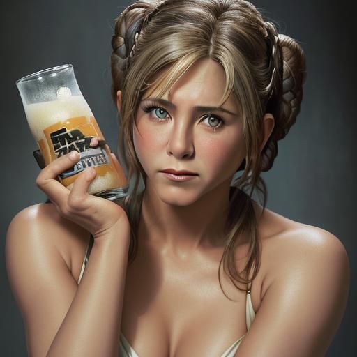 Jennifer Aniston as Princess Leia in Color Portrait