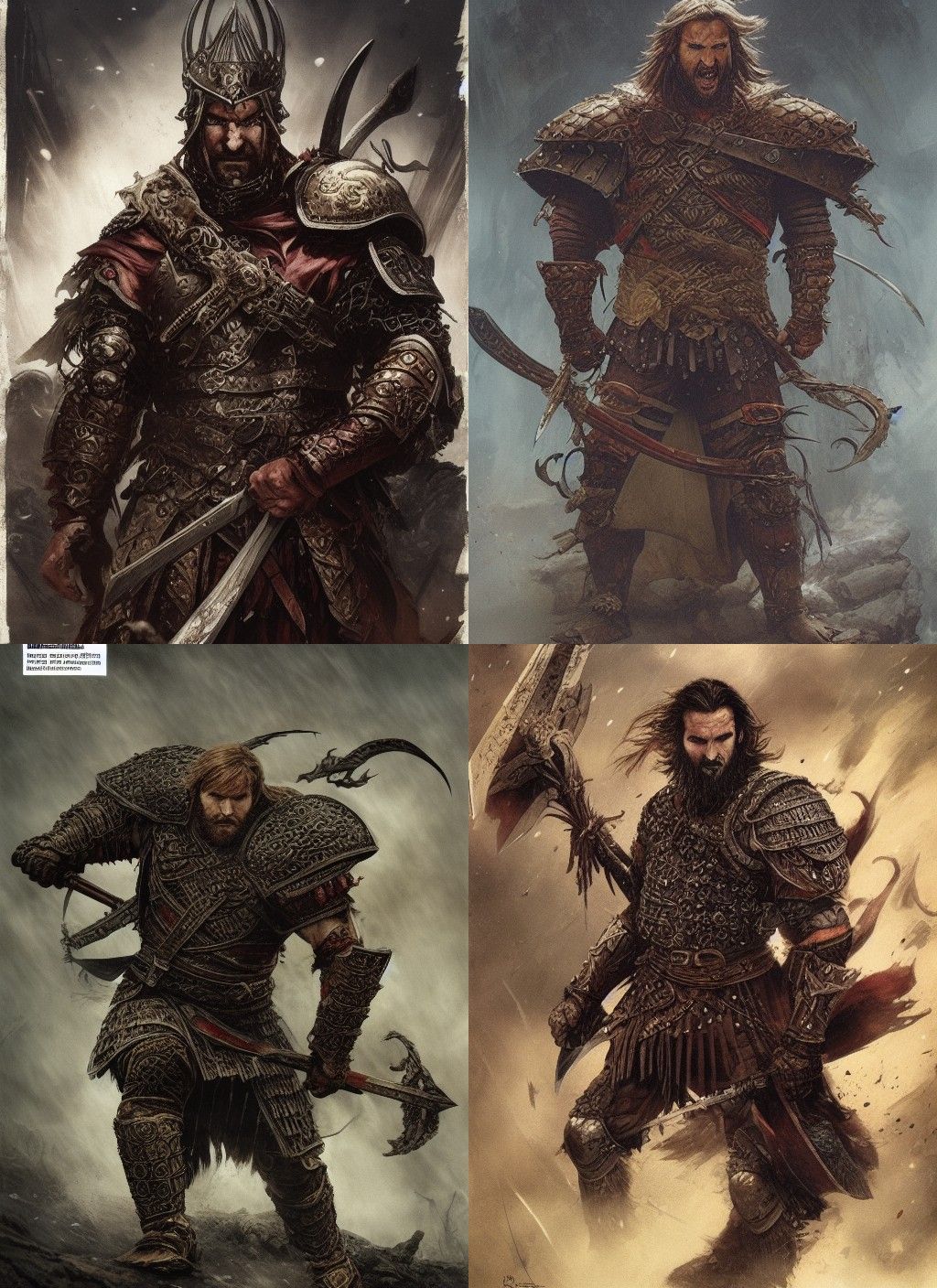 Fierce Armored Warrior with Smirking Expression