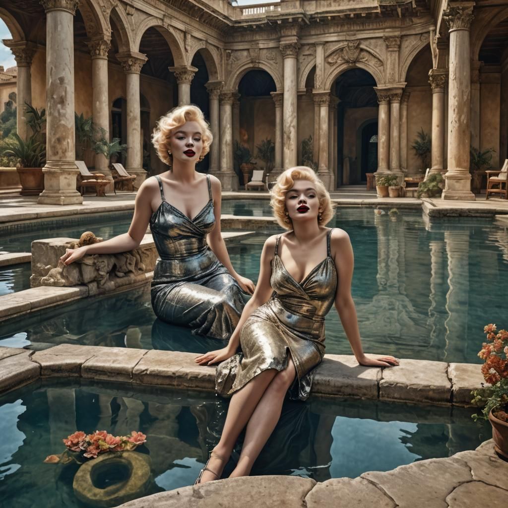 Marilyn Monroe as Alma-Tadema Painting