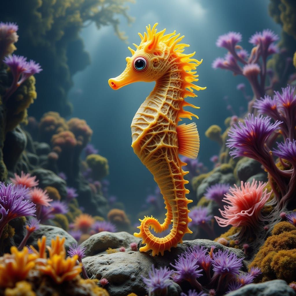 Seahorse in Aquarium Tank