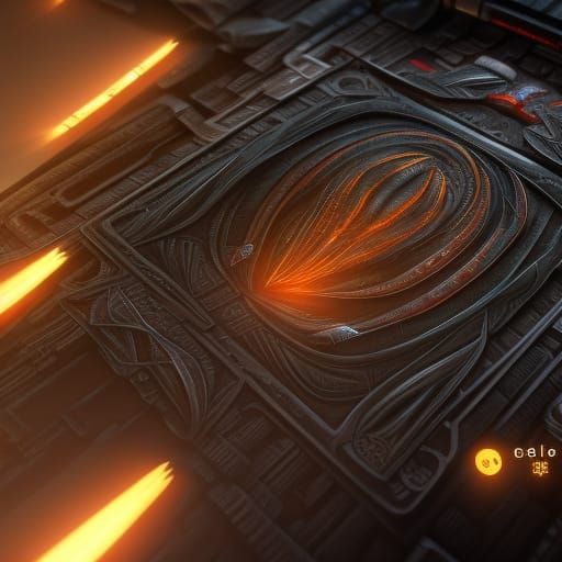 Fantastical Alien Tablets in Detailed Matte Painting