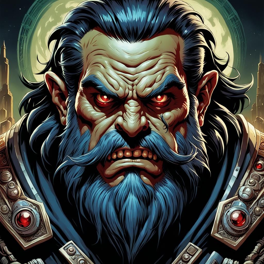 Gnomish Saddam Hussein as Evil Monster in Pop Art