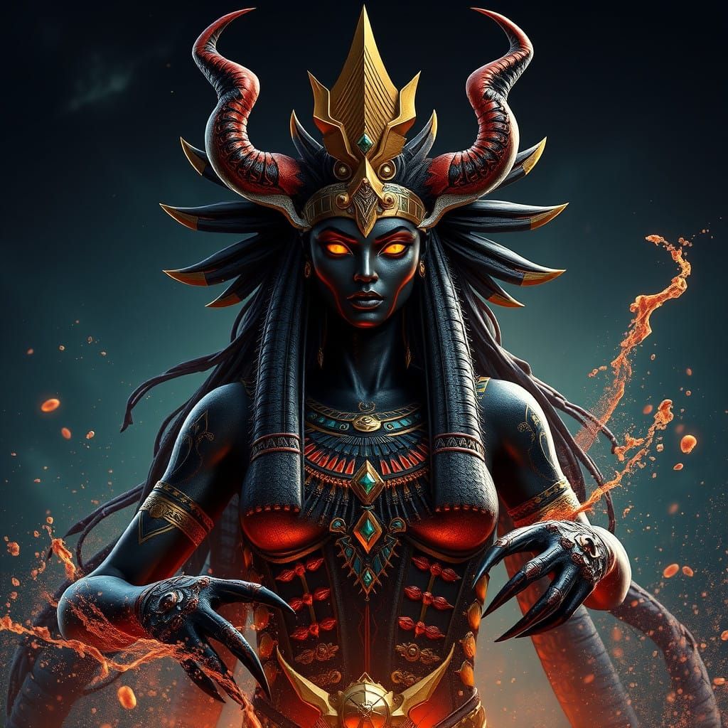 Egyptian Scorpion Goddess of Night, in Intricate Fantasy Art