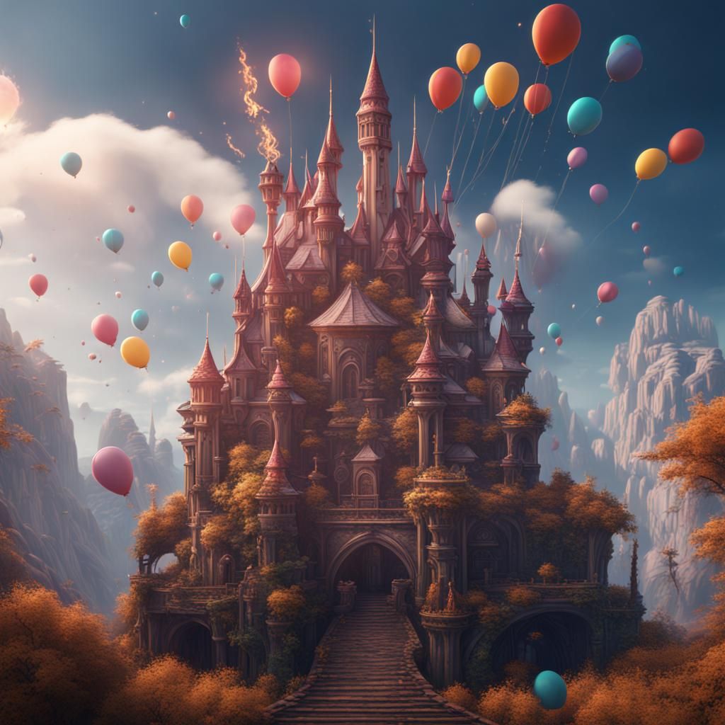 Fantastical Birthday Matte Painting in Deep Color
