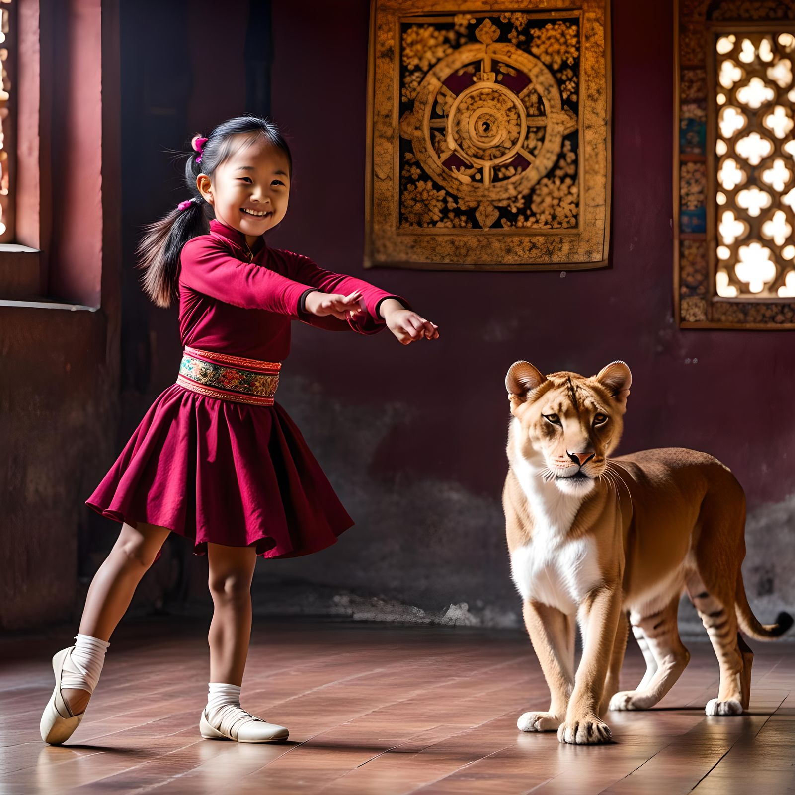 Hariti dancing ballet and Noa 2