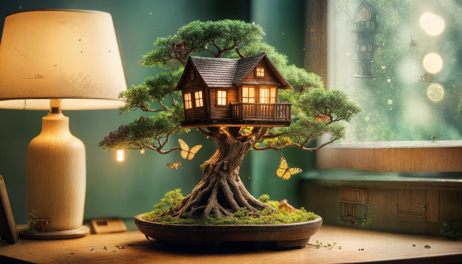 Miniature Fantasy World in a Desk