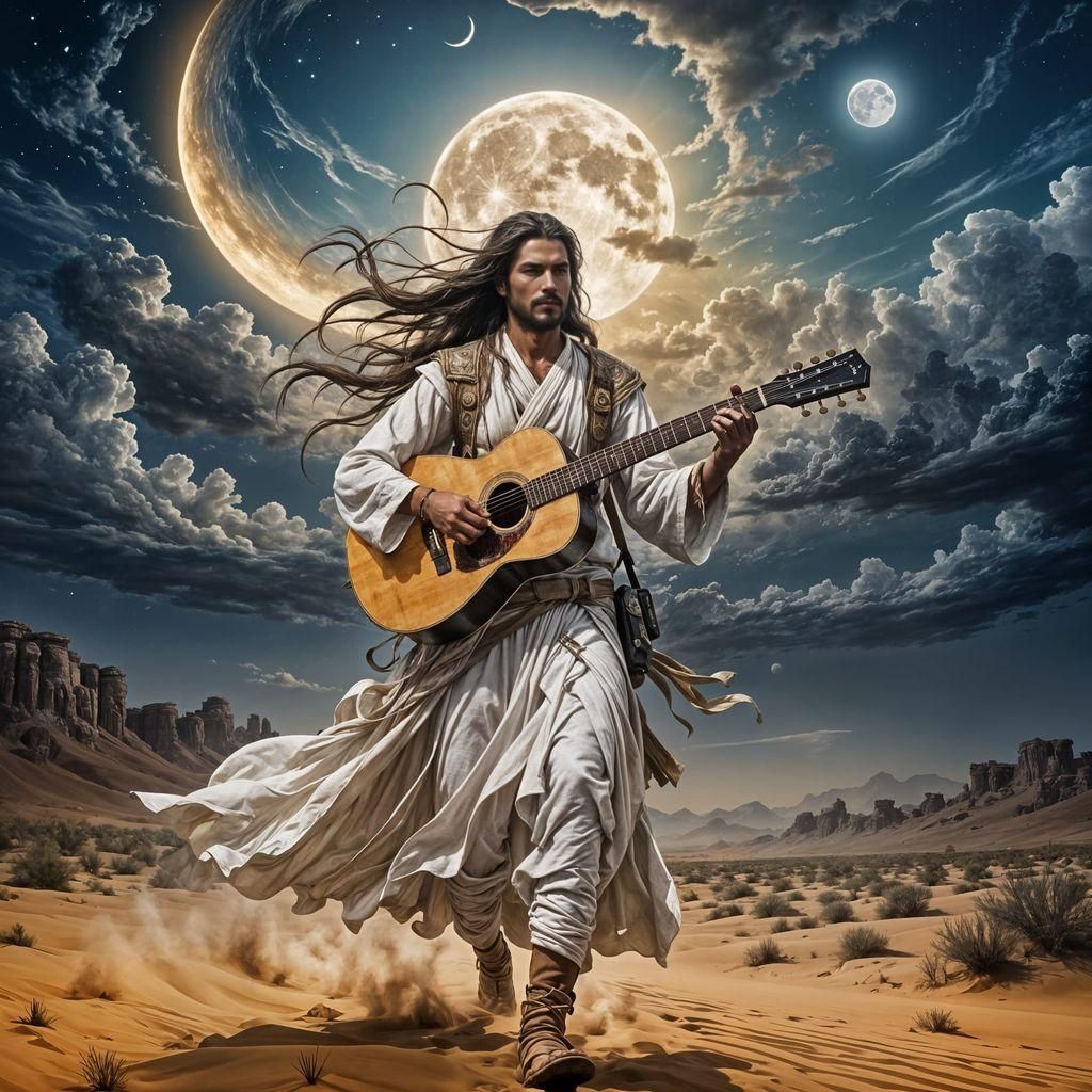 Sufi Warrior in Desert Storm: Matte Painting