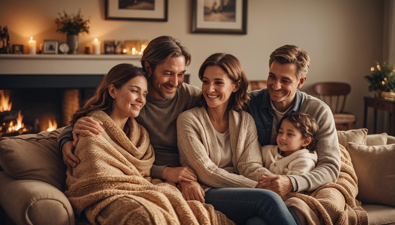 Family Embrace in Moody, Cinematic HDR Photography