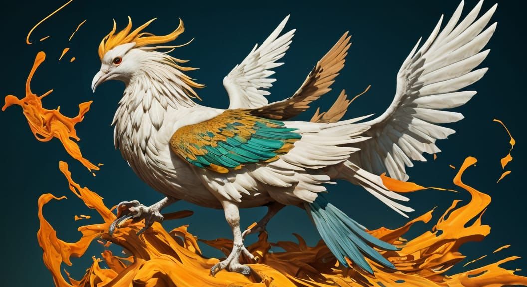 Dove on Hog in Vibrant Colors