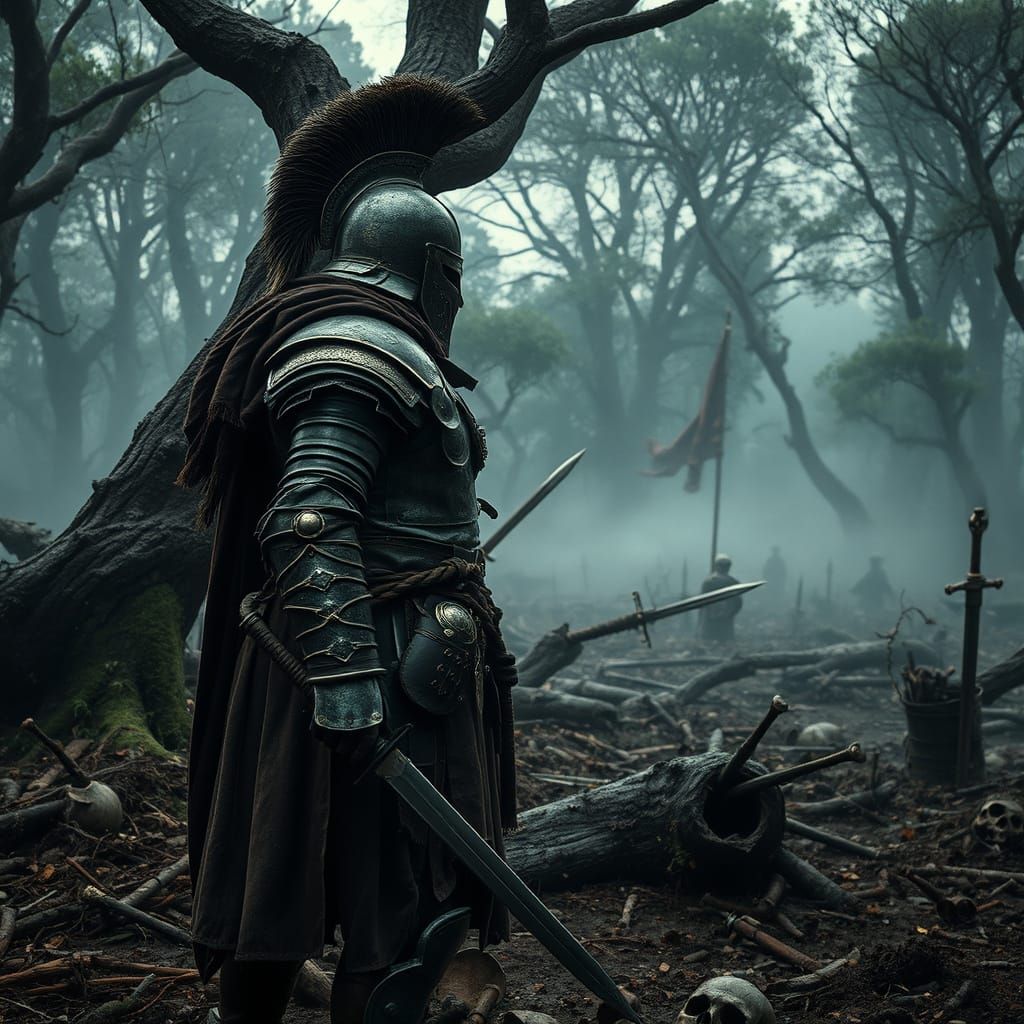 Grim Warrior on Overgrown Battlefield