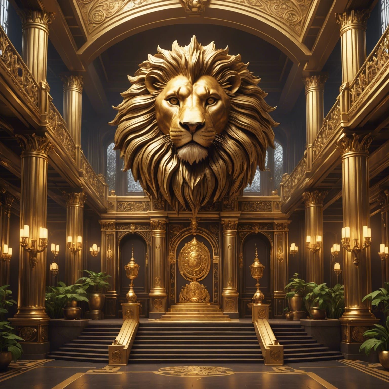 Enchanted Lion King in Golden Anime Kingdom