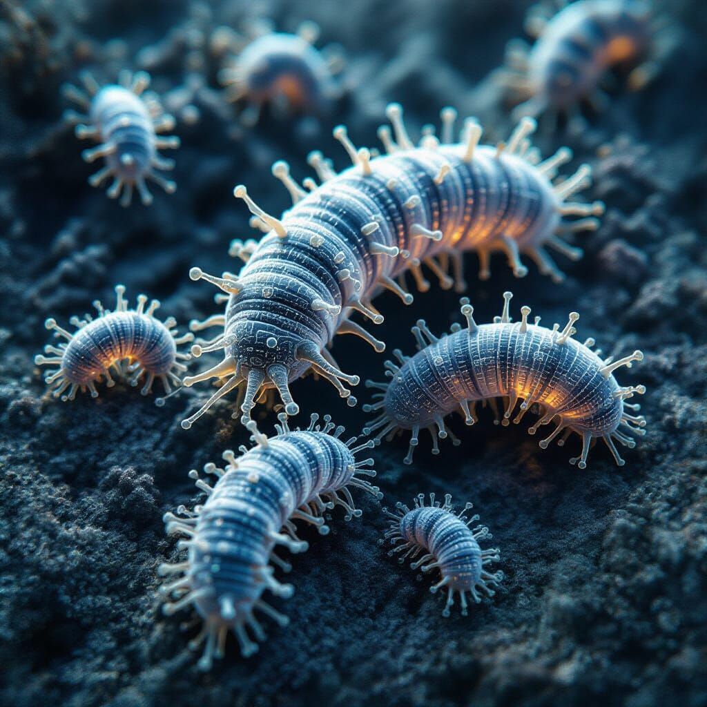 Photorealistic Macro Photo of Self-Assembling Parasites