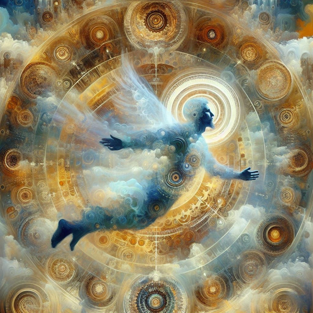 Shaman's Astral Projection in Symbolist Oil Painting