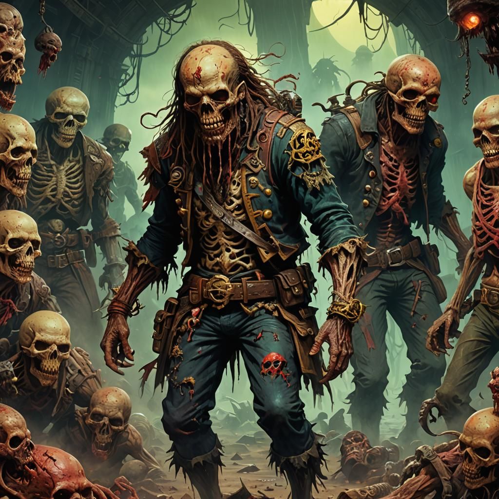 Cosmic Horror Zombie Pirate in Detailed 3D