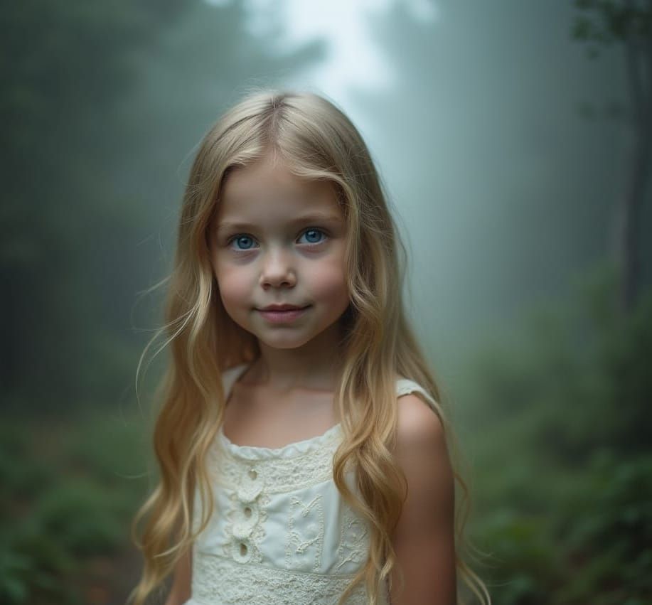 Hyperrealistic Portrait of a Blonde Girl