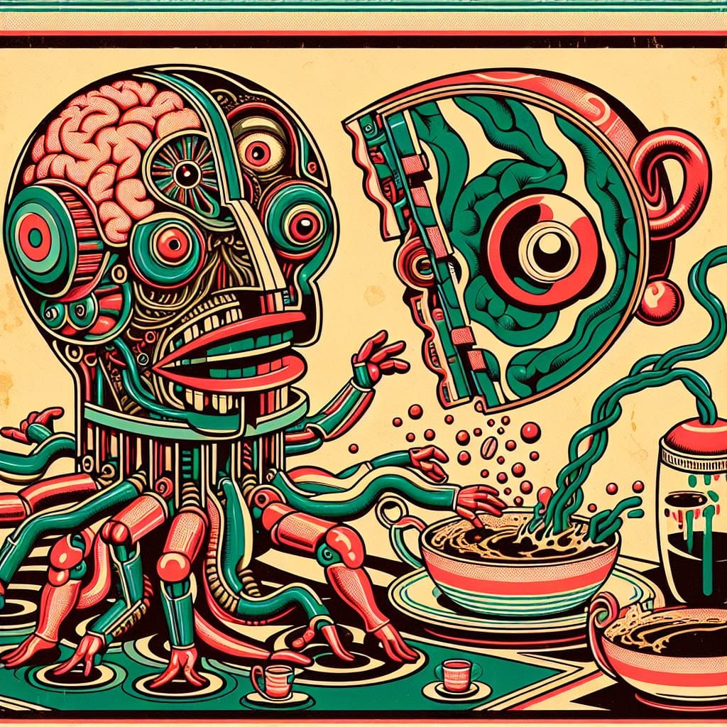 Chimerical Cross-Section Animatronic Kaffeeklatsch Retrosurrealovision
