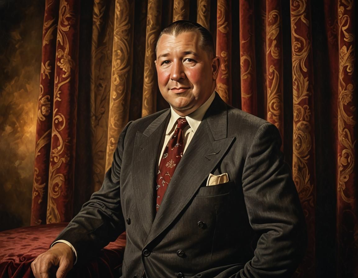 Curly Howard Portrait in Vintage Hollywood Style