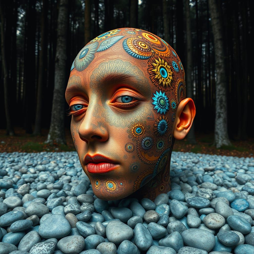 Fractured Faces in an Abstract Forest