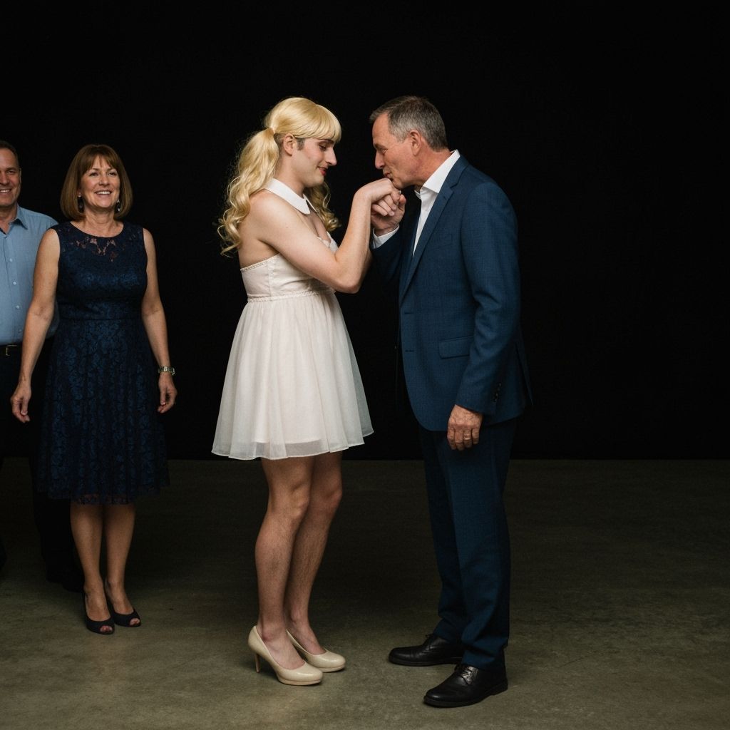 Crossdressing Man in Minidress at Party, Cinematic