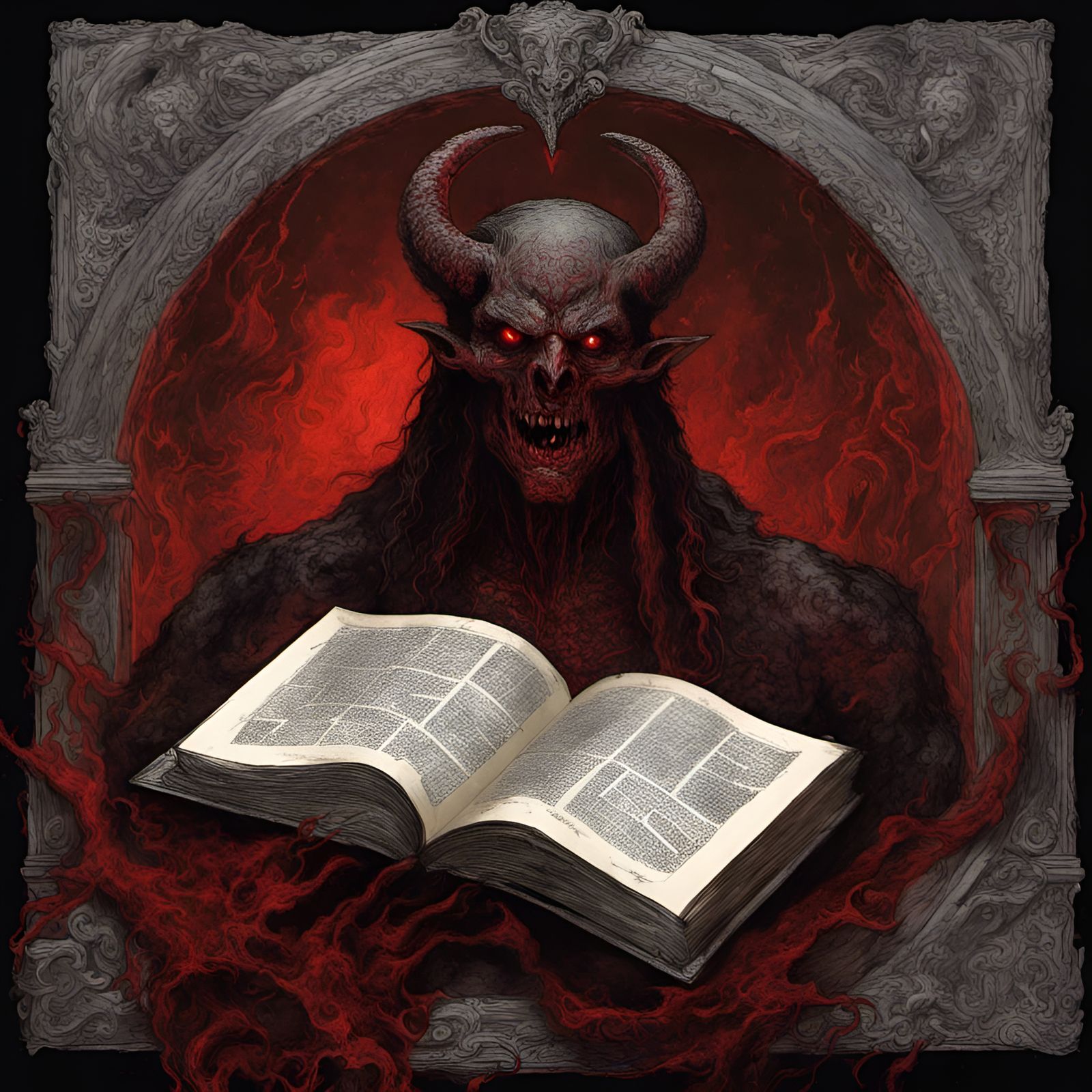 Infernal Celtic Book Pages in Hellscape