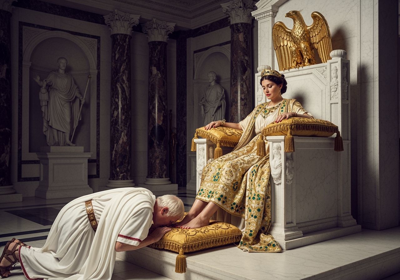 Empress Messalina on Her Throne in Lavish Detail