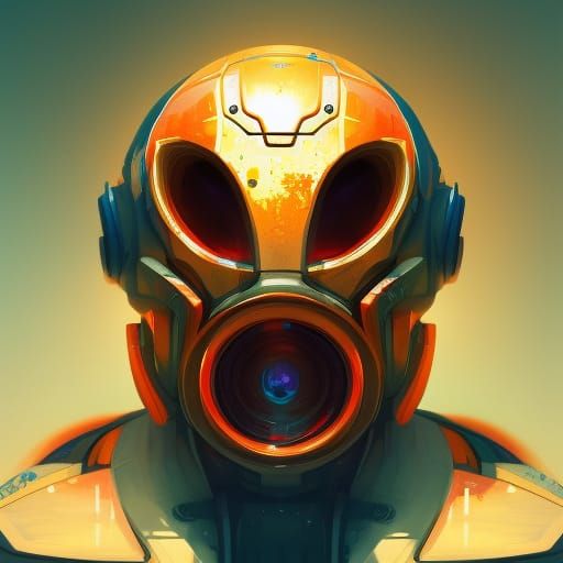 Hip Hop Robot Beat Maker in Graffiti Art Style