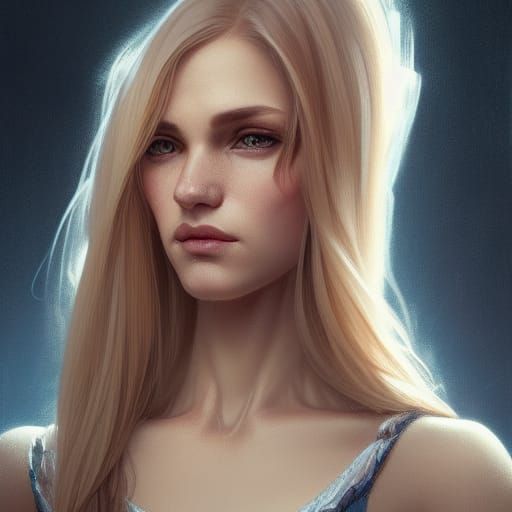 Striking Woman Portrait in Hyperdetailed Digital Art