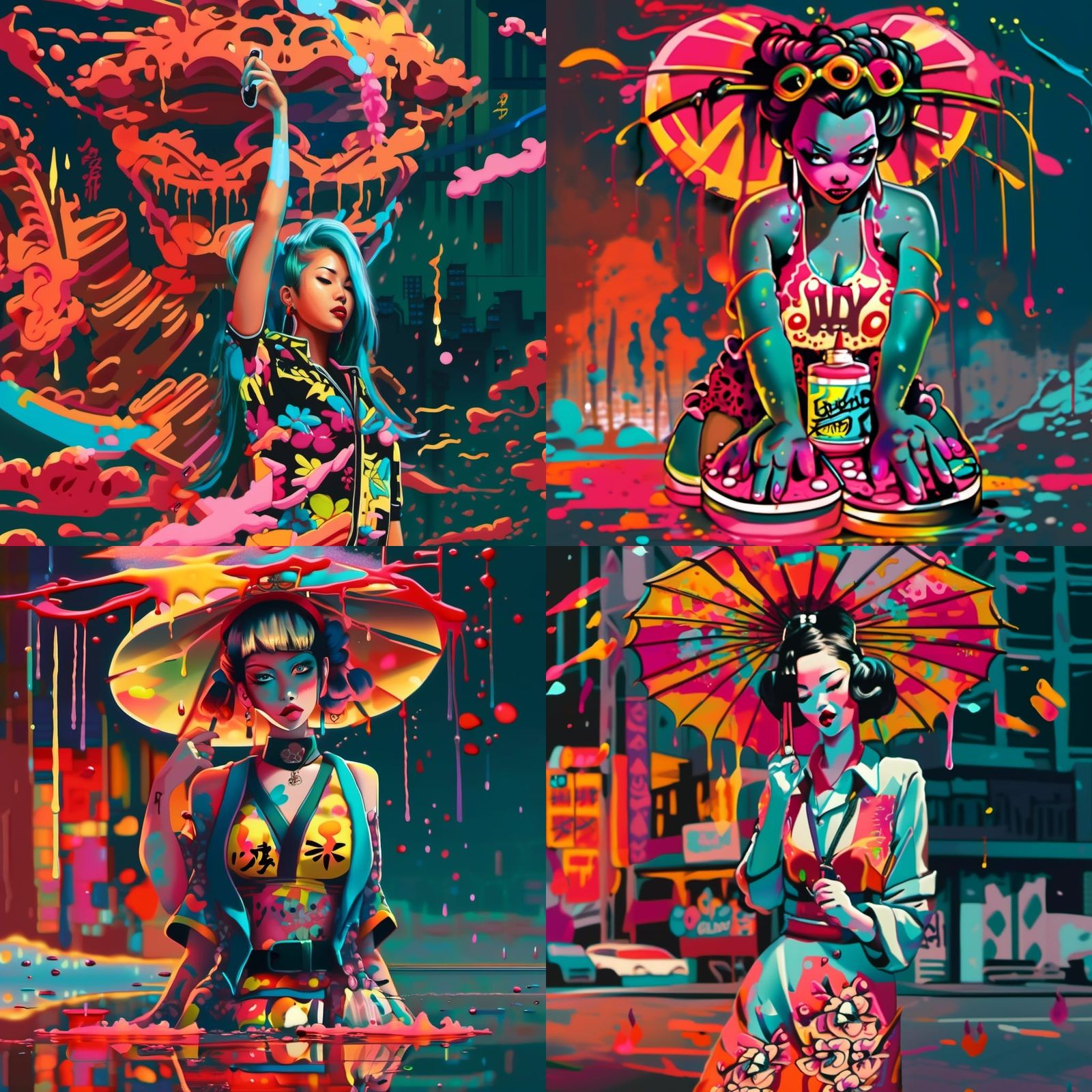 Japanese Rockabilly Graffiti Art in Street Style